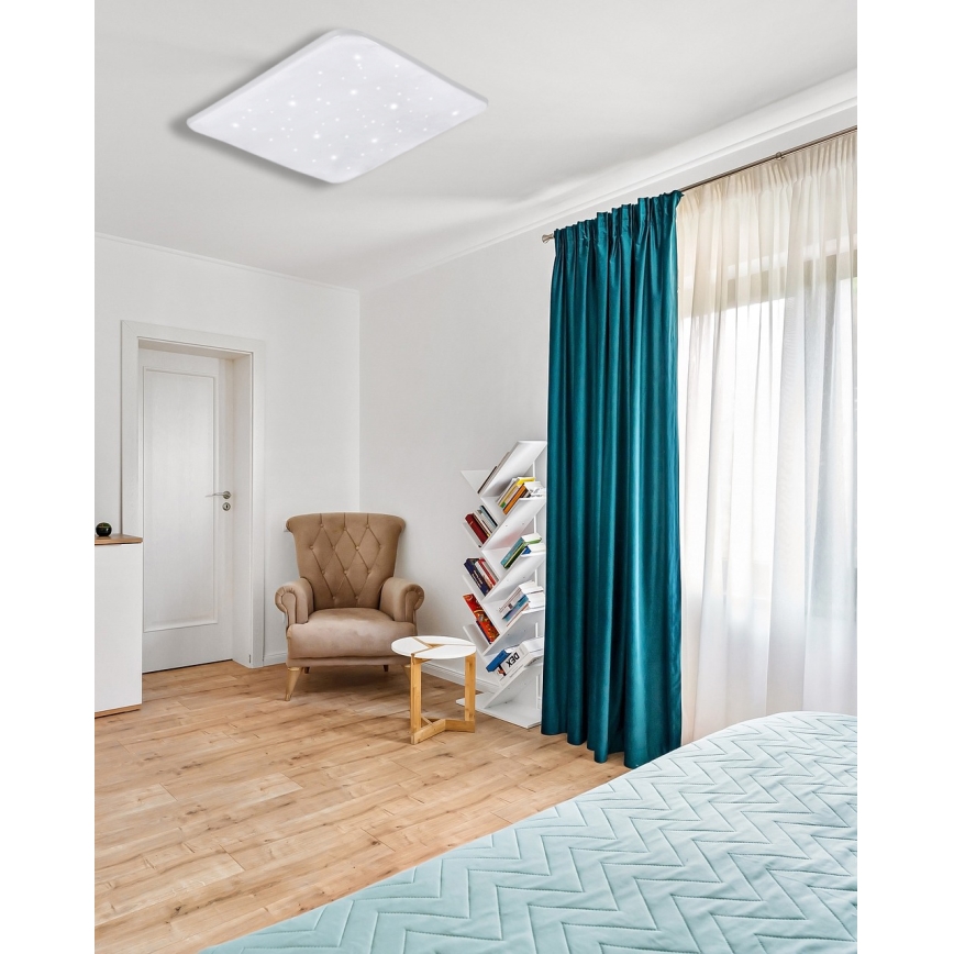 LED Dimmelhető mennyezeti lámpa FLORA LED/60W/230V 2700-6500K 53x53 cm + távirányítás
