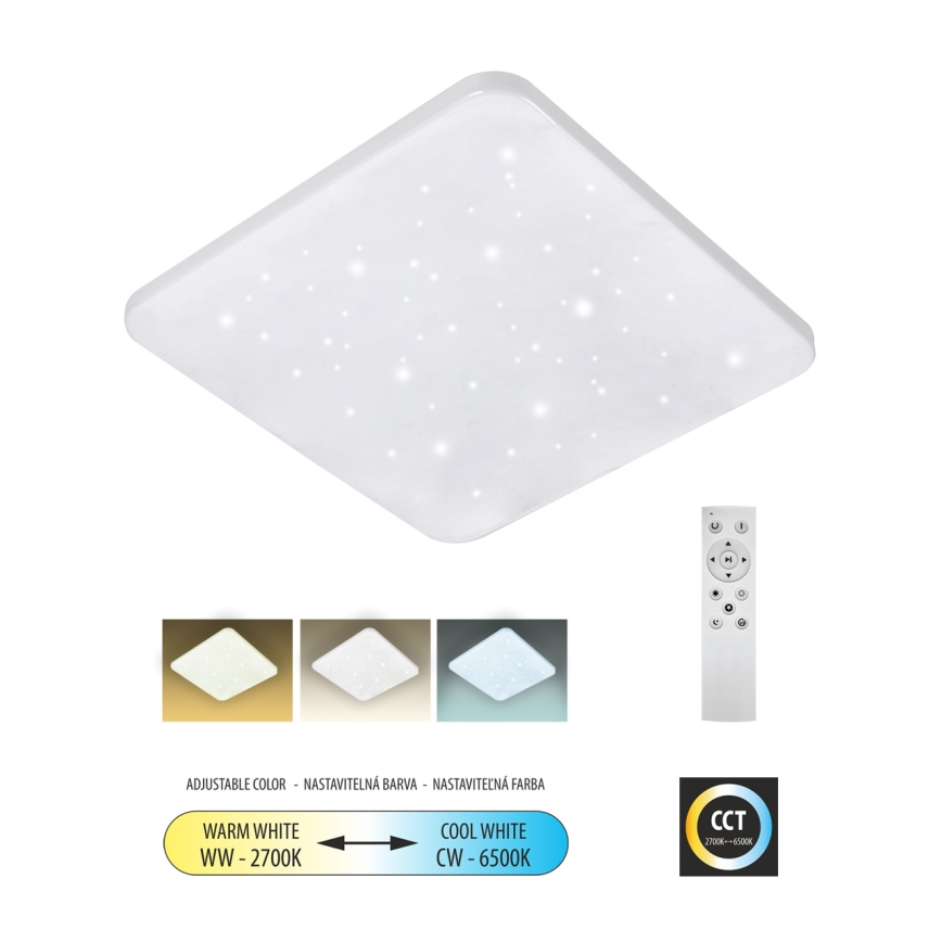 LED Dimmelhető mennyezeti lámpa FLORA LED/60W/230V 2700-6500K 53x53 cm + távirányítás