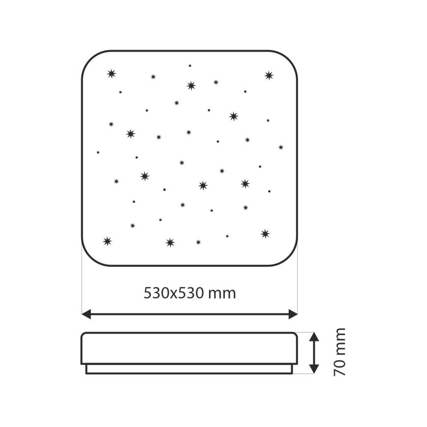 LED Dimmelhető mennyezeti lámpa FLORA LED/60W/230V 2700-6500K 53x53 cm + távirányítás