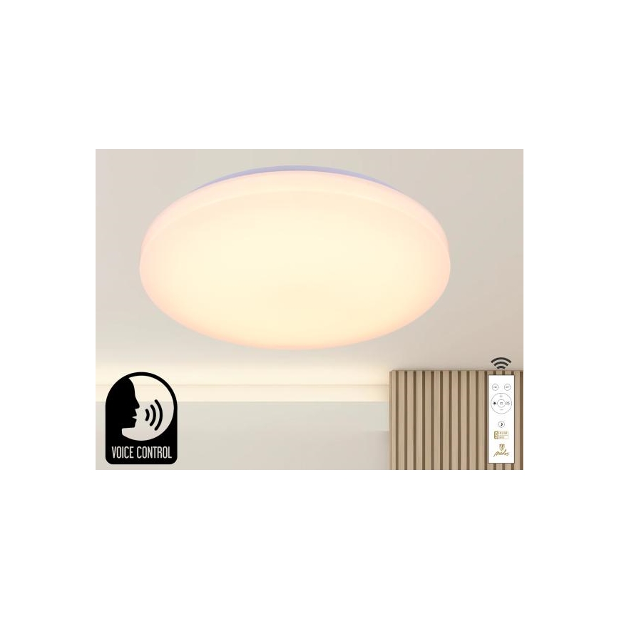 LED Dimmelhető mennyezeti lámpa hangvezérléssel OPAL LED/48W/230V 2700-6500K fehér + távirányítás