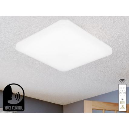 LED Dimmelhető mennyezeti lámpa hangvezérléssel OPAL LED/48W/230V 2700-6500K fehér + távirányítás