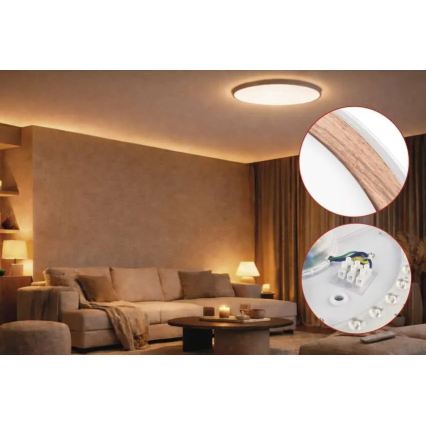 LED Fényerőszabályozható mennyezeti lámpatest ILVI LED/30W/230V 2700-6500K Ø 40 cm fehér/bézs + távirányítóval