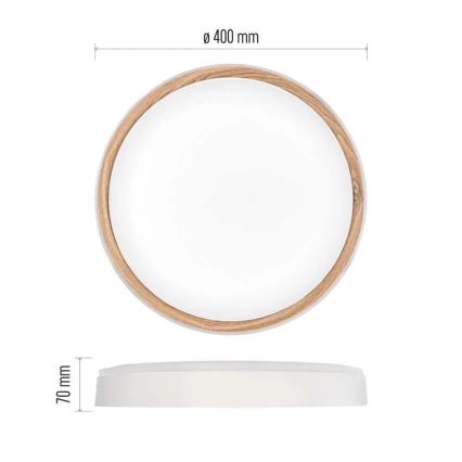 LED Fényerőszabályozható mennyezeti lámpatest ILVI LED/30W/230V 2700-6500K Ø 40 cm fehér/bézs + távirányítóval
