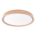 LED dimmelhető mennyezeti lámpa ILVI LED/30W/230V 2700-6500K Ø 40 cm fa dekor + távirányító