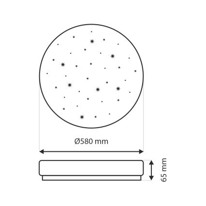 LED Dimmelhető mennyezeti lámpa IPOLY LED/60W/230V 2700-6500K átm. 58 cm + távirányítás