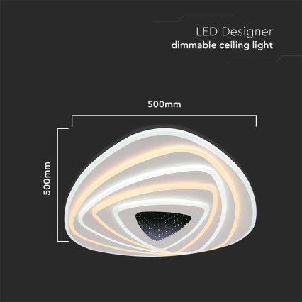 LED Dimmelhető mennyezeti lámpa LED/120W/230V 3000-6500K + távirányítás