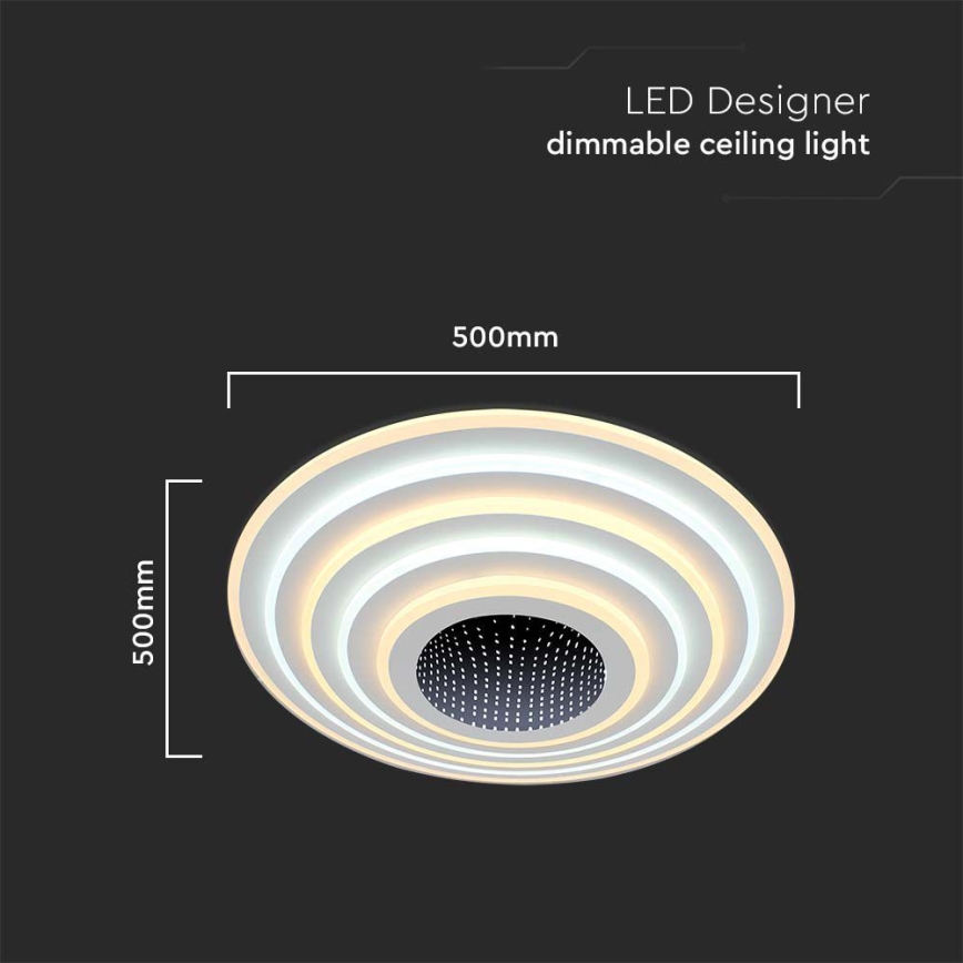 LED Dimmelhető mennyezeti lámpa LED/125W/230V 3000-6500K átm. 50 cm + távirányítás