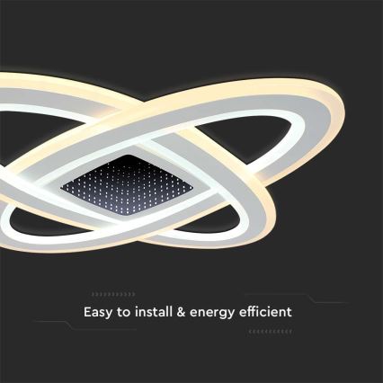 LED Dimmelhető mennyezeti lámpa LED/130W/230V 3000-6500K 62x62 cm + távirányítás