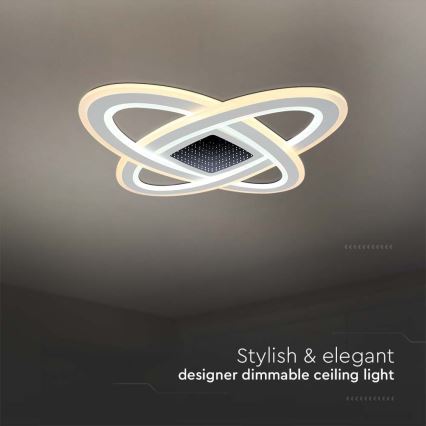 LED Dimmelhető mennyezeti lámpa LED/130W/230V 3000-6500K 62x62 cm + távirányítás