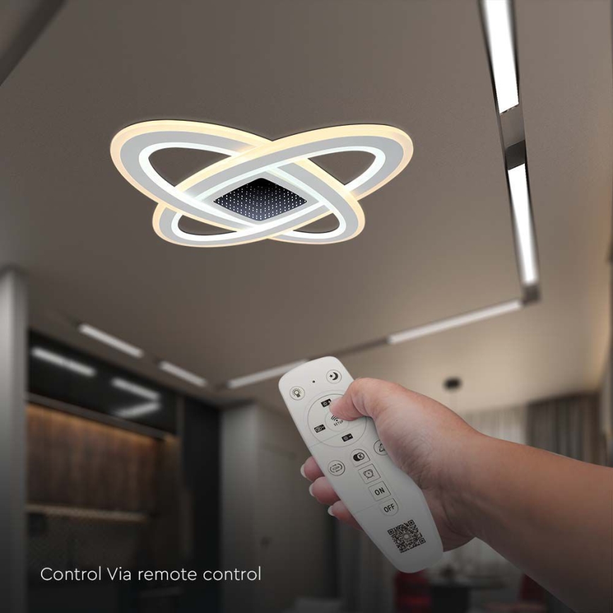 LED Dimmelhető mennyezeti lámpa LED/130W/230V 3000-6500K 62x62 cm + távirányítás