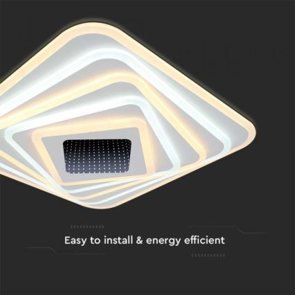 LED Dimmelhető mennyezeti lámpa LED/150W/230V 3000-6500K 51x51 cm + távirányítás