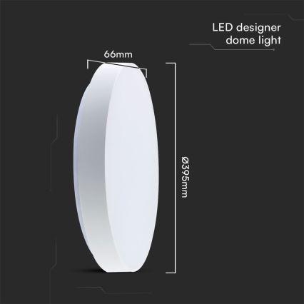 LED Dimmelhető mennyezeti lámpa LED/40W/230V 3000-6500K 39,5 cm fehér + távirányítás