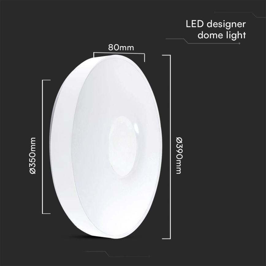 LED Dimmelhető mennyezeti lámpa LED/40W/230V 3000-6500K 39 cm fehér + távirányítás
