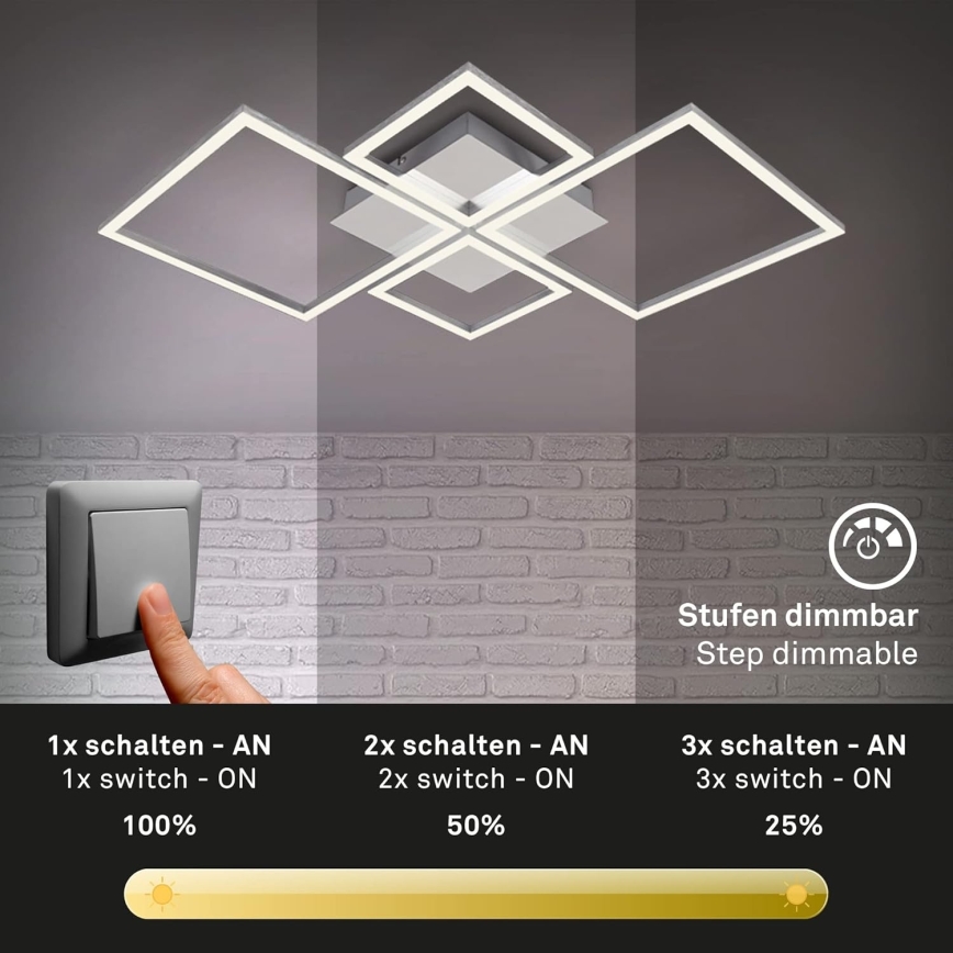 LED dimmelhető mennyezeti lámpa LED/42W/230V 3000K matt króm