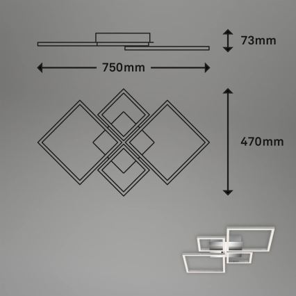 LED dimmelhető mennyezeti lámpa LED/42W/230V 3000K matt króm