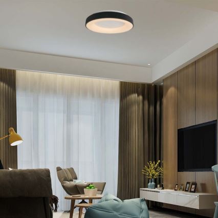 LED Dimmelhető mennyezeti lámpa LED/49W/230V 3000K átm. 60 cm fekete