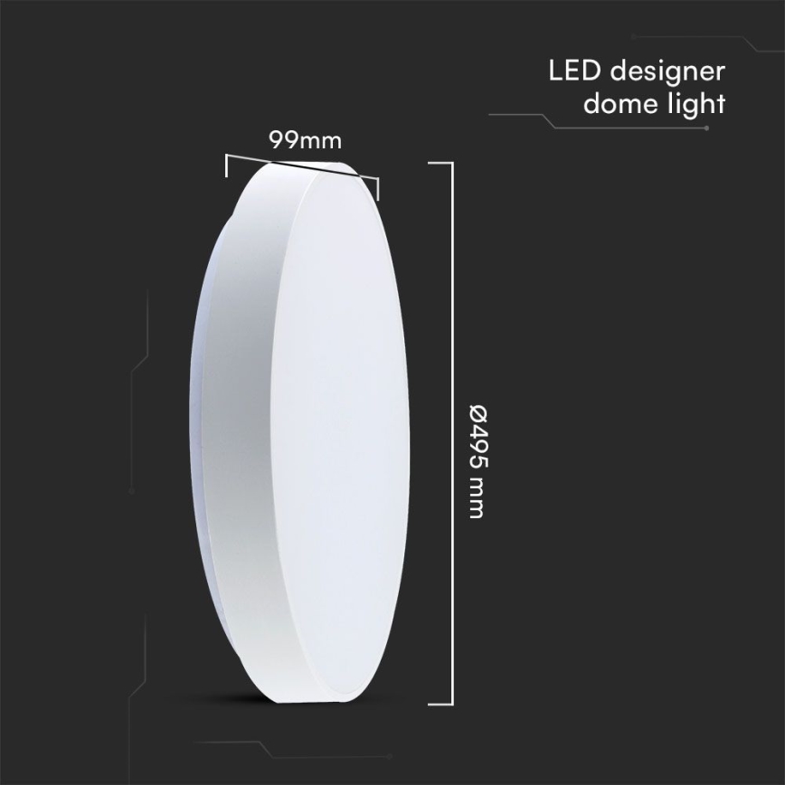 LED Dimmelhető mennyezeti lámpa LED/60W/230V 3000-6500K 49,5 cm fehér + távirányítás