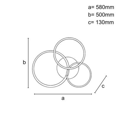 LED Dimmelhető mennyezeti lámpa LED/64W/230V 3000-6500K + távirányítás