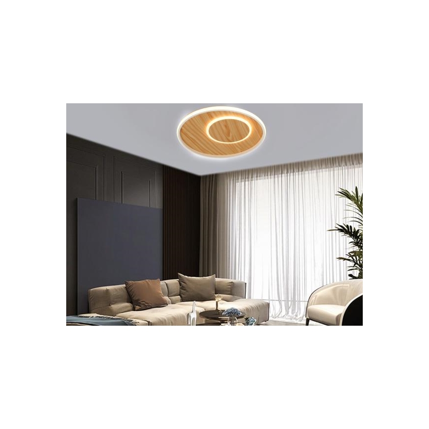 LED Dimmeres mennyezeti lámpa LED/65W/230V 3000-6500K barna + távirányító