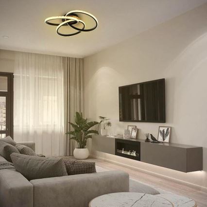 LED Dimmelhető mennyezeti lámpa LED/70W/230V 3000-6500K fekete + távirányítás