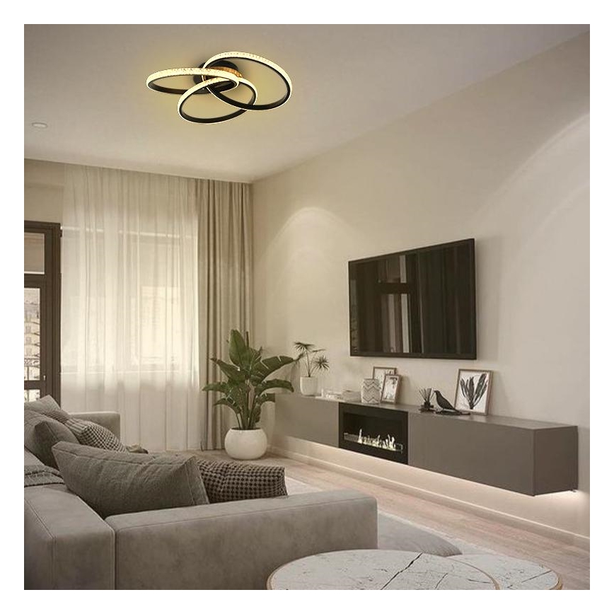 LED Dimmelhető mennyezeti lámpa LED/70W/230V 3000-6500K fekete + távirányítás