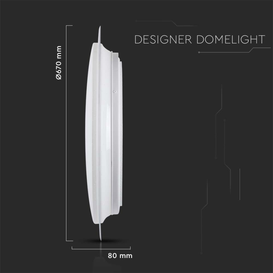 LED Dimmelhető mennyezeti lámpa LED/72W/230V 3000-6500K átm. 67 cm fehér + távirányítás