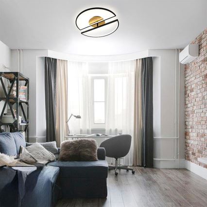 LED Dimmelhető mennyezeti lámpa LED/75W/230V 3000-6500K bükkfa + távirányítás