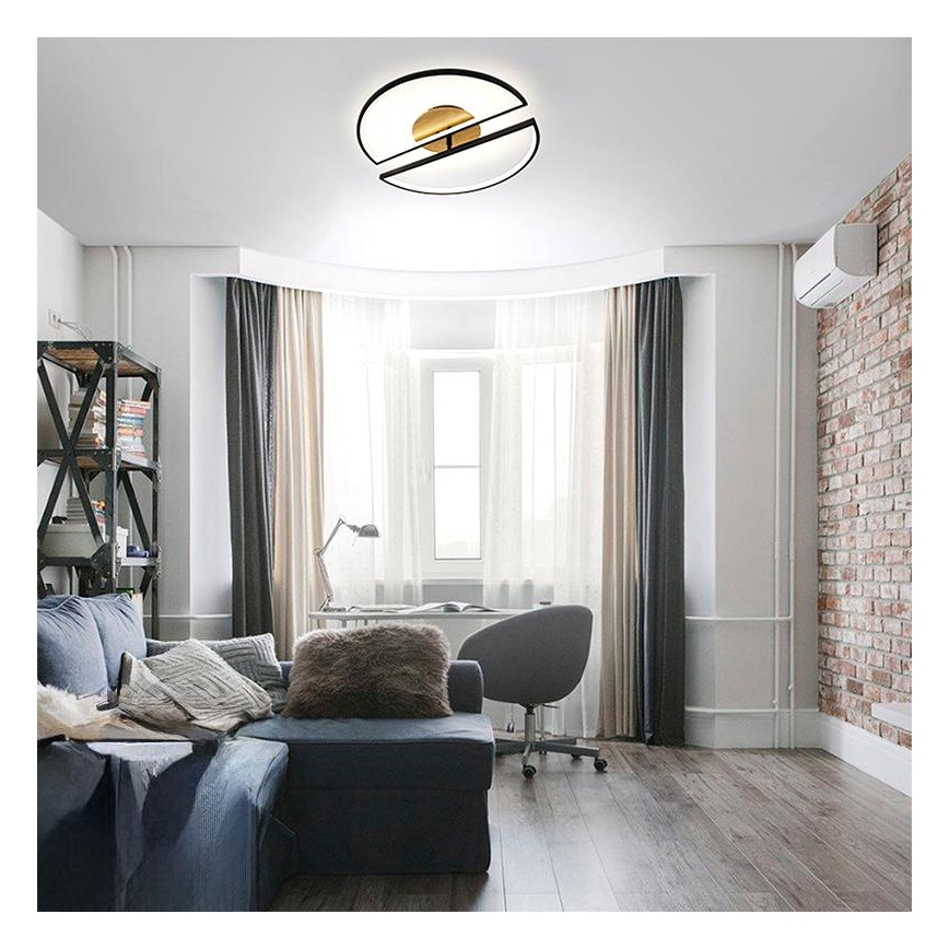 LED Dimmelhető mennyezeti lámpa LED/75W/230V 3000-6500K bükkfa + távirányítás