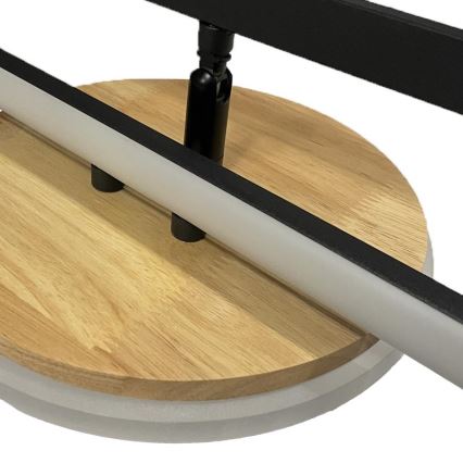 LED Dimmelhető mennyezeti lámpa LED/75W/230V 3000-6500K bükkfa + távirányítás