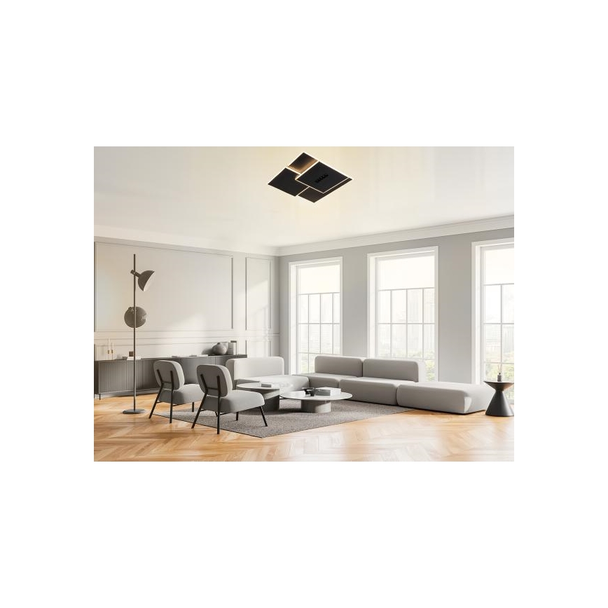 LED Dimmelhető mennyezeti lámpa LED/95W/230V 3000-6500K fekete + távirányítás