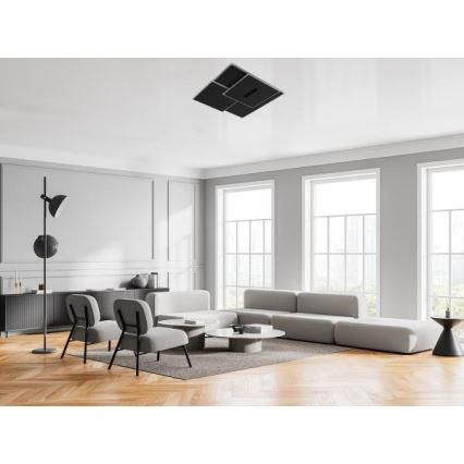 LED Dimmelhető mennyezeti lámpa LED/95W/230V 3000-6500K fekete + távirányítás