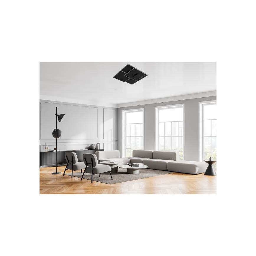 LED Dimmelhető mennyezeti lámpa LED/95W/230V 3000-6500K fekete + távirányítás