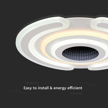 LED Dimmelhető mennyezeti lámpa LED/95W/230V 3000-6500K átm. 52 cm + távirányítás