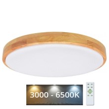 LED Dimmelhető mennyezeti lámpa LENA LED/60W/230V 3000-6500K tölgy + távirányítás