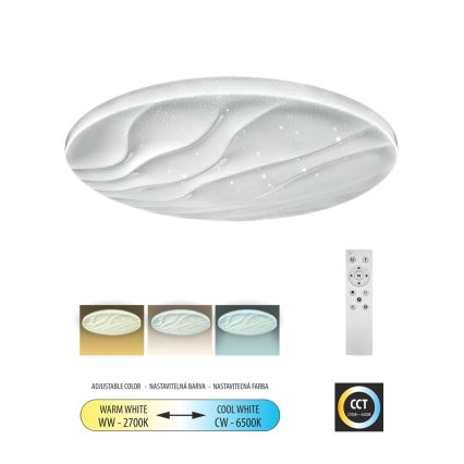 LED Dimmelhető mennyezeti lámpa LIKA LED/60W/230V 2700-6500K átm. 58 cm + távirányítás