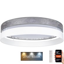 LED Dimmelhető mennyezeti lámpa LIMA LED/36W/230V 2700-6500K Wi-Fi Tuya + távirányító ezüst/fehér