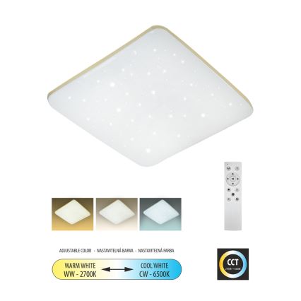 LED Dimmelhető mennyezeti lámpa MANA LED/36W/230V 2700-6500K 43x43 cm + távirányítás