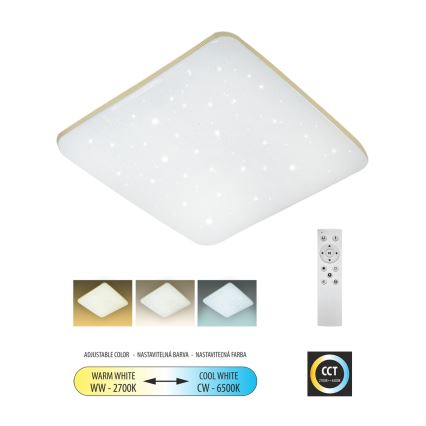 LED Dimmelhető mennyezeti lámpa MANA LED/60W/230V 2700-6500K 53x53 cm + távirányítás