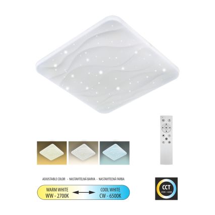 LED Dimmelhető mennyezeti lámpa NERIS LED/36W/230V 2700-6500K 43x43 cm + távirányítás