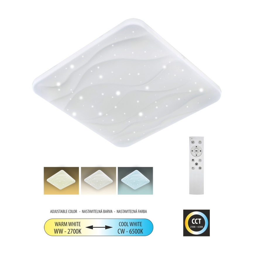 LED Dimmelhető mennyezeti lámpa NERIS LED/60W/230V 2700-6500K 53x53 cm + távirányítás
