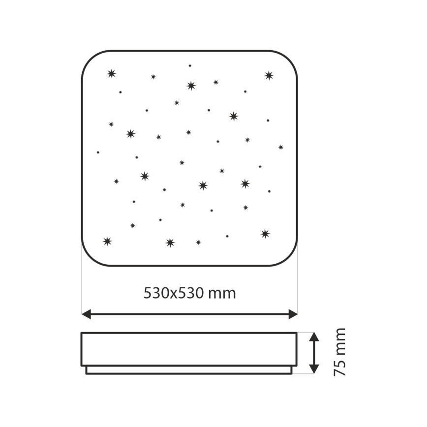 LED Dimmelhető mennyezeti lámpa NERIS LED/60W/230V 2700-6500K 53x53 cm + távirányítás