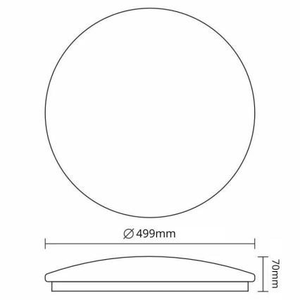LED Dimmelhető mennyezeti lámpa OPAL LED/48W/230V 3000-6500K átm. 49,9 cm + távirányítás