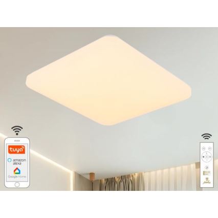 LED Dimmelhető mennyezeti lámpa OPAL LED/48W/230V 2700-6500K Wi-Fi Tuya fehér + távirányítás