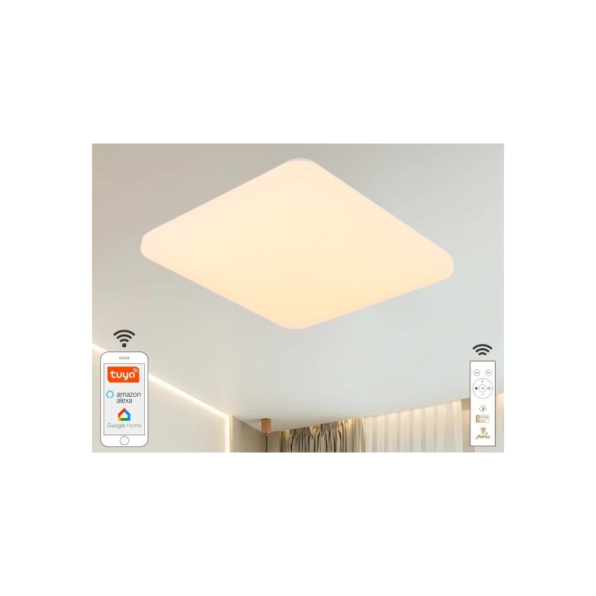 LED Dimmelhető mennyezeti lámpa OPAL LED/48W/230V 2700-6500K Wi-Fi Tuya fehér + távirányítás