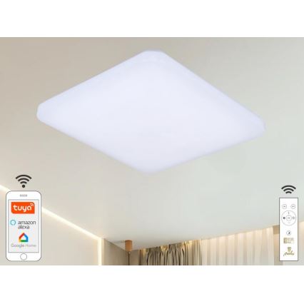 LED Dimmelhető mennyezeti lámpa OPAL LED/48W/230V 2700-6500K Wi-Fi Tuya fehér + távirányítás
