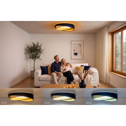 Dimmelhető LED mennyezeti lámpatest SMART GALAXY MODERN LED/24W/230V 3000-6500K átm. 55 cm kék/fehér/arany + távirányító