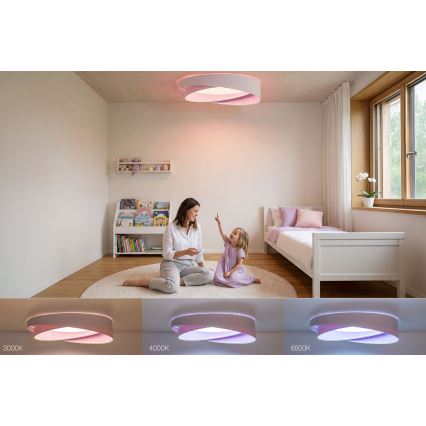 LED fényerőszabályozható mennyezeti lámpa SMART GALAXY MODERN LED/24W/230V 3000-6500K Ø 55 cm fehér/lila + távirányító