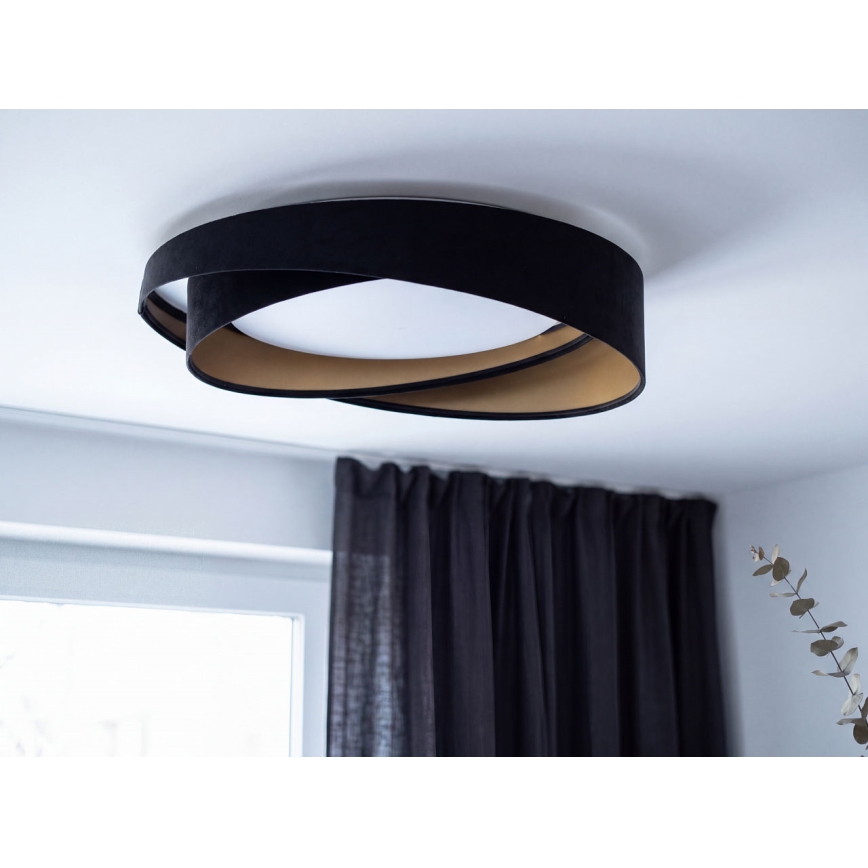 Fényerőszabályozható mennyezeti lámpa SMART GALAXY MODERN LED/24W/230V 3000-6500K Ø 55 cm fekete/arany + távirányító