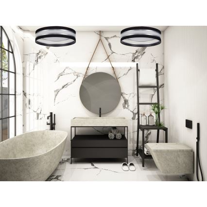 LED Dimmelhető mennyezeti lámpa SMART CORAL LED/24W/230V Wi-Fi Tuya fekete/fehér + távirányító