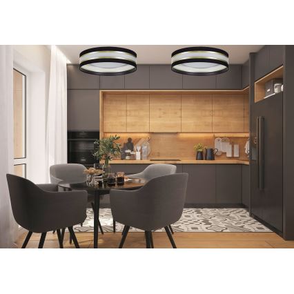 LED Dimmelhető mennyezeti lámpa SMART CORAL LED/24W/230V Wi-Fi Tuya fekete + távirányító